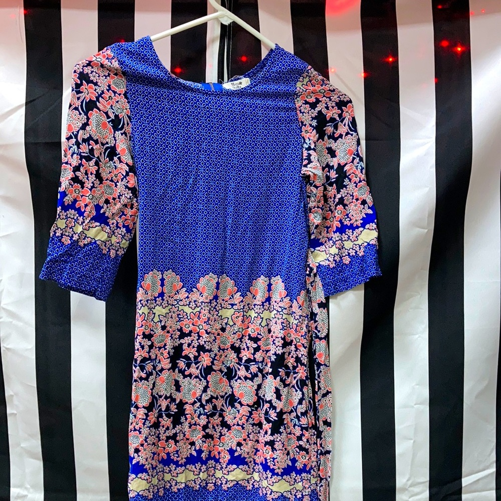 Blue and flowery dress